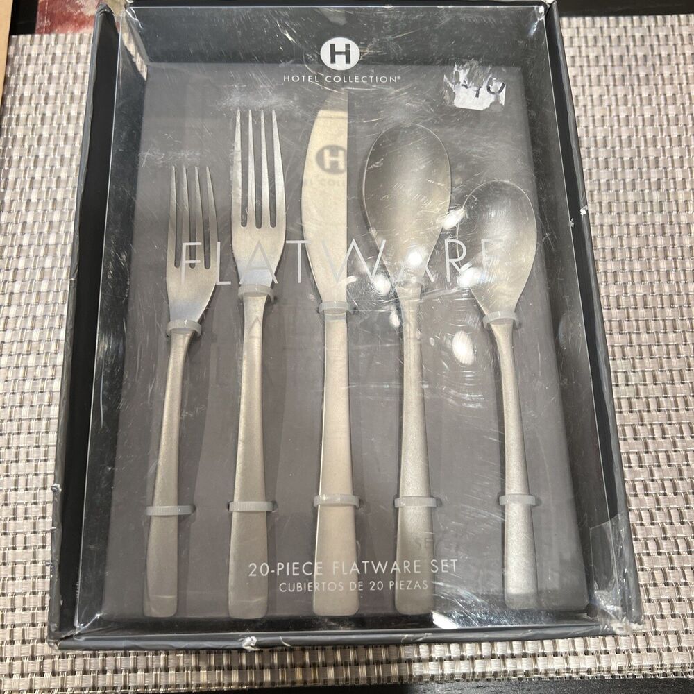 Hotel Collection Flatware Stainless Steel Set 20-Pc Forged  (see details)